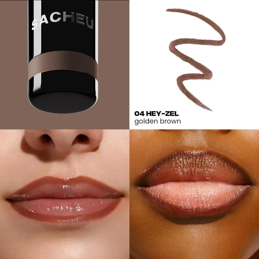 Delineador de labios Sacheu Stay-N de larga duración con ácido hialurónico y vitamina E, adecuado para todo tipo de piel
