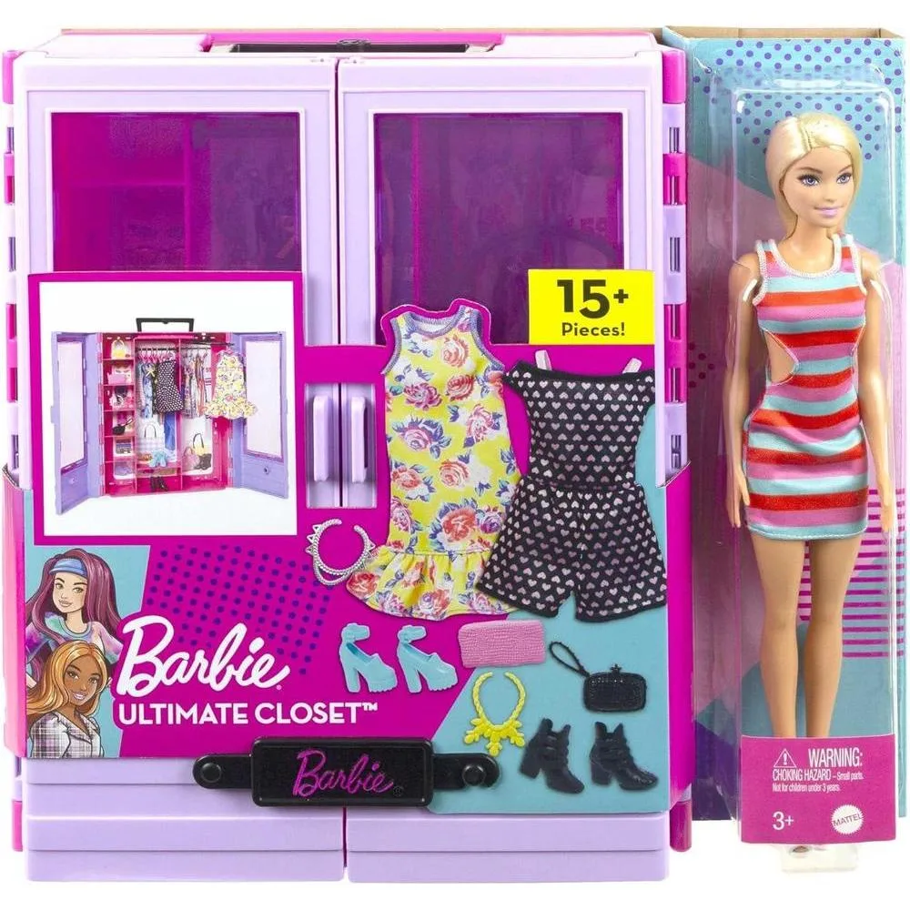 Barbie Fashionistas Ultimate Closet Con Muñeca Ropa Accesorios Y Perchas Ideal Para Regalo A Partir De 3 Años