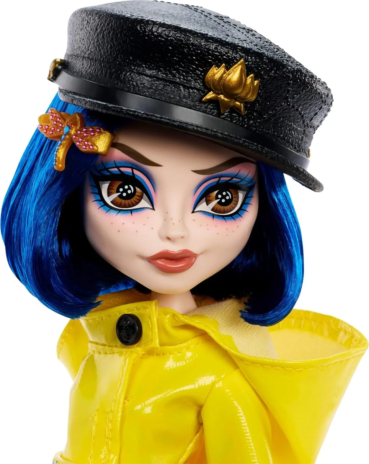 Monster High Skullector Doll, Coraline Collectible in Yellow Raincoat