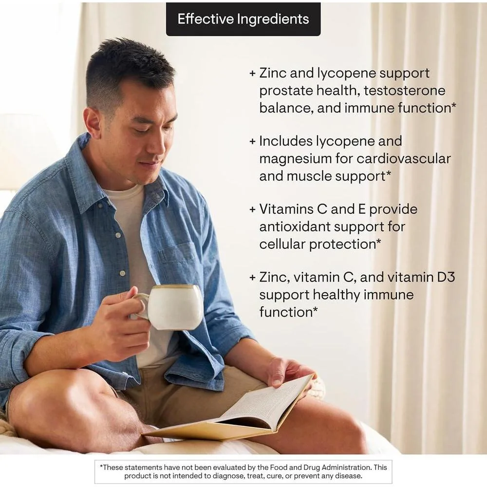 THORNE Multivitamínico para hombres de 50+ con vitaminas A, B6, B12, C, D, E, zinc. Apoyo para salud integral masculina