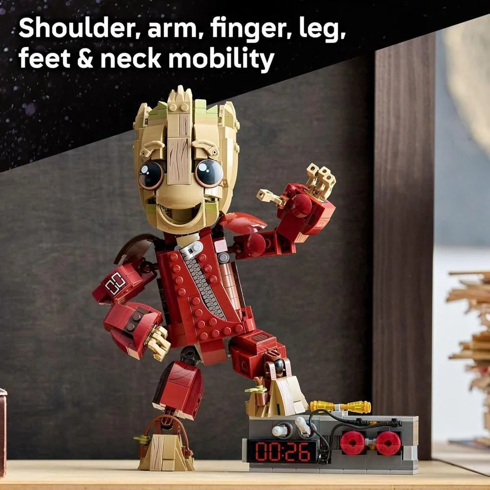 LEGO Marvel Ravager Groot con dispositivo detonador, figura de superhéroe de Guardianes de la Galaxia para niños de 10 años o más