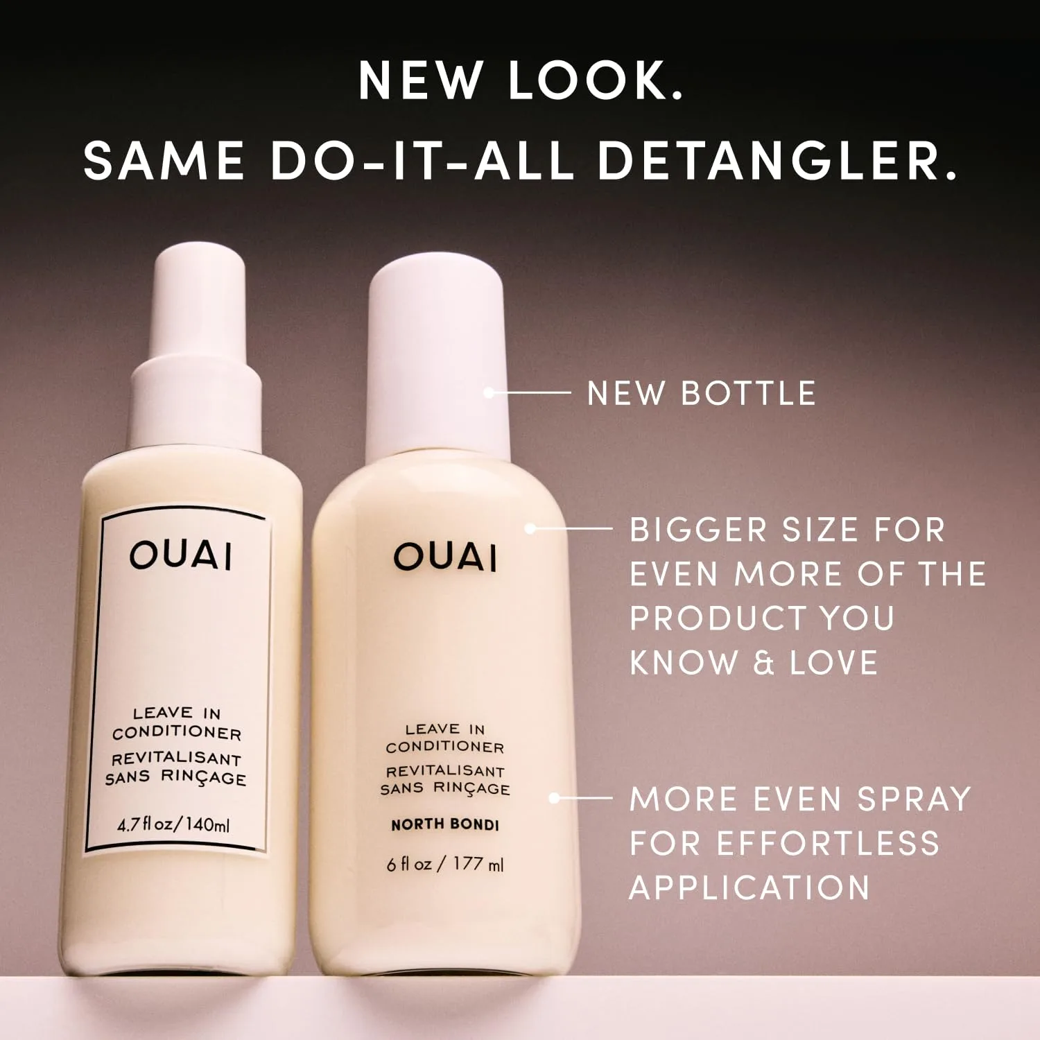 OUAI Acondicionador Sin Enjuague Multifuncional, Protector Termico hasta 450F, Desenredante, Anti-Frizz, Aroma North Bondi, 177ml