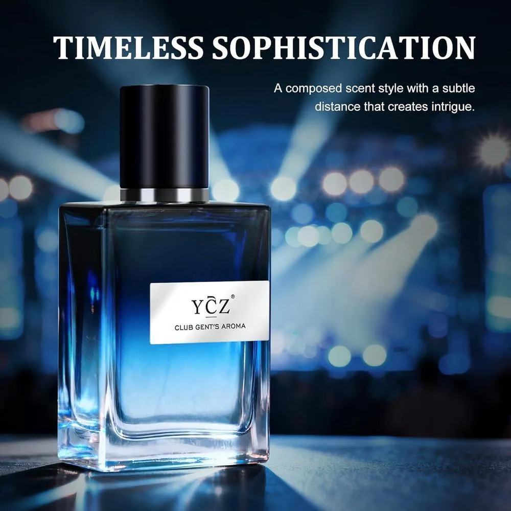 Ycz Club Perfume para hombres, fragancia esencial de larga duración con notas aromáticas amaderadas de aldehído