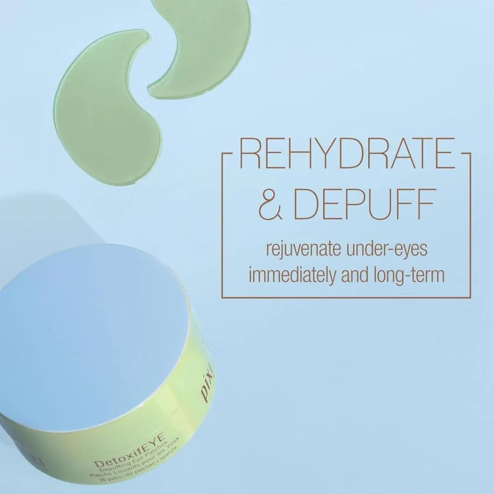 Pixi Detoxifeye Parches Hidrogel Ojos Ácido Hialurónico Y Cafeína, Pepino 60 Parches