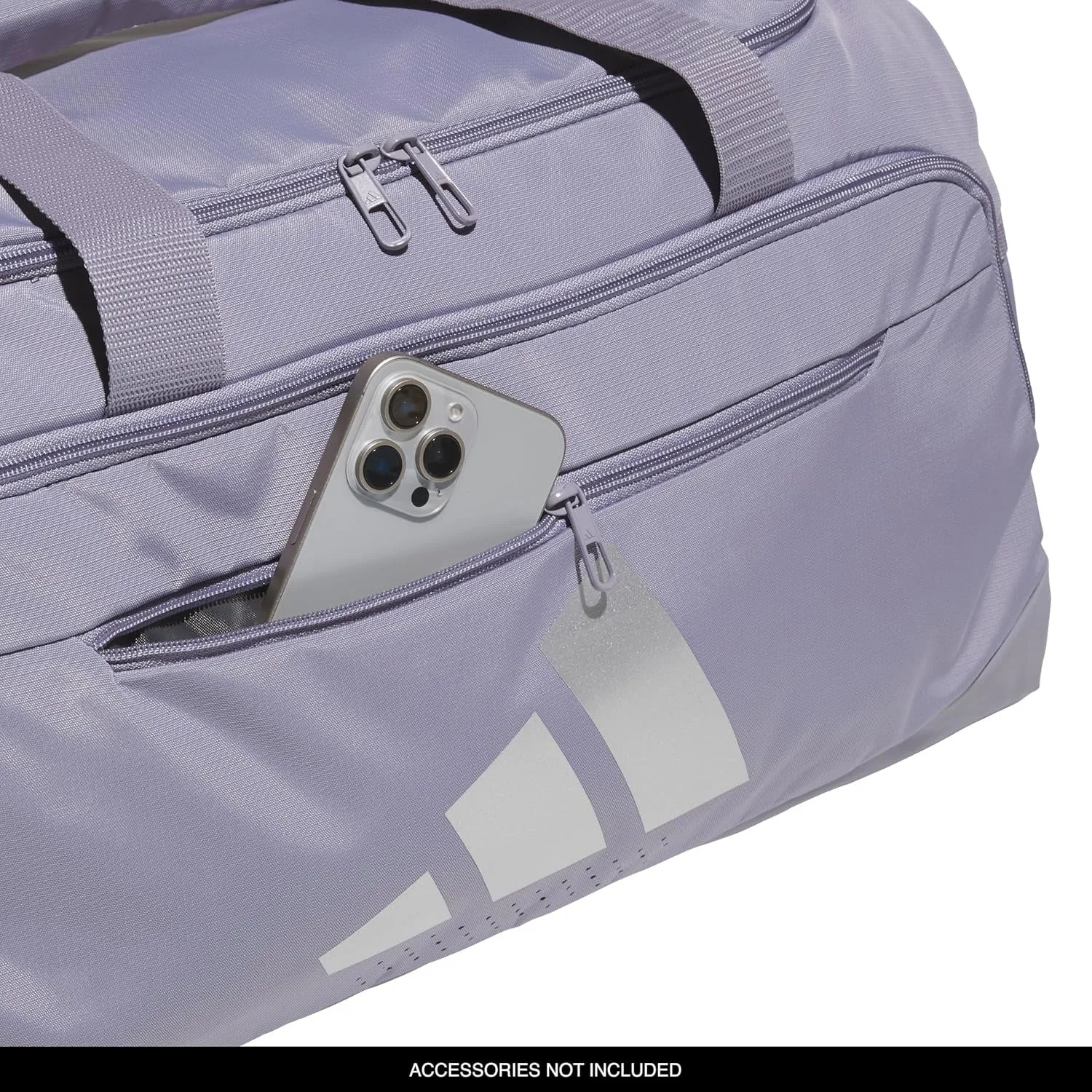 Adidas Defender 5 Duffel Bag for Sports, Gym and Travel, Slate Grey/Silver Metallic, OSFA