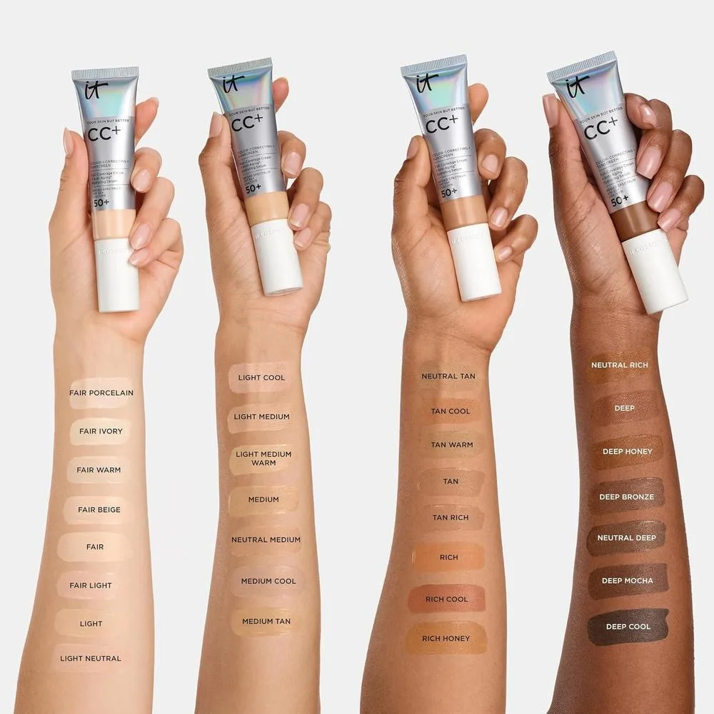 It Cosmetics Cc+ Cream - Crema Correctora Cc Con Fps 50+, Corrector De Color Y Suero Hidratante Anti-Edad 55g