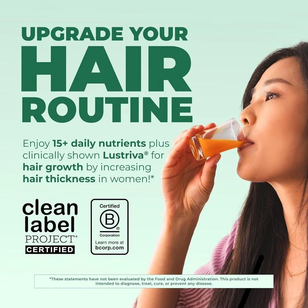 Multivitamínico líquido MaryRuth's con biotina para crecimiento del cabello, salud de uñas y piel con Lustriva