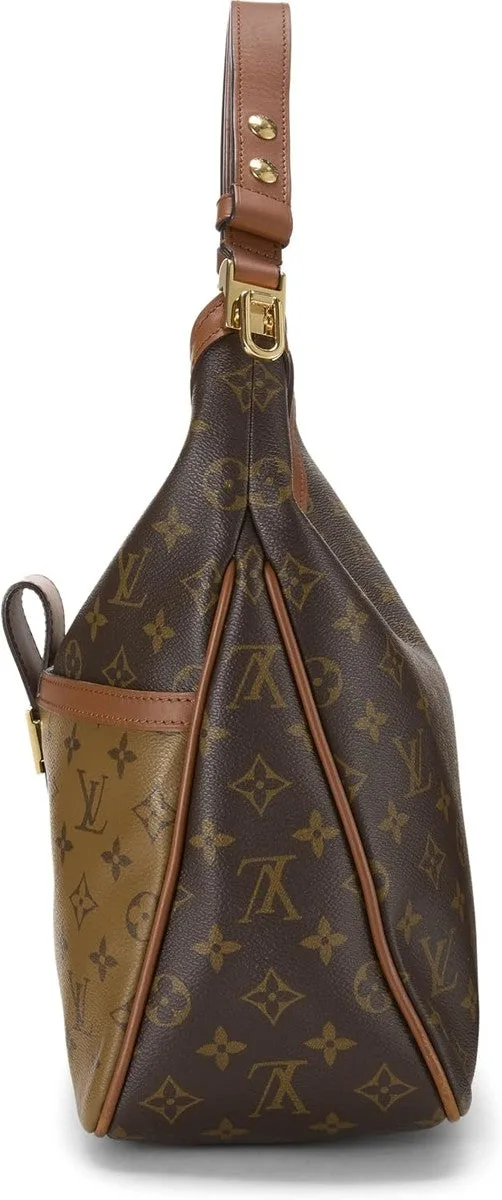 Original Louis Vuitton Pre-loved Monogram Reversed Dauphine Hobo MM, Brown