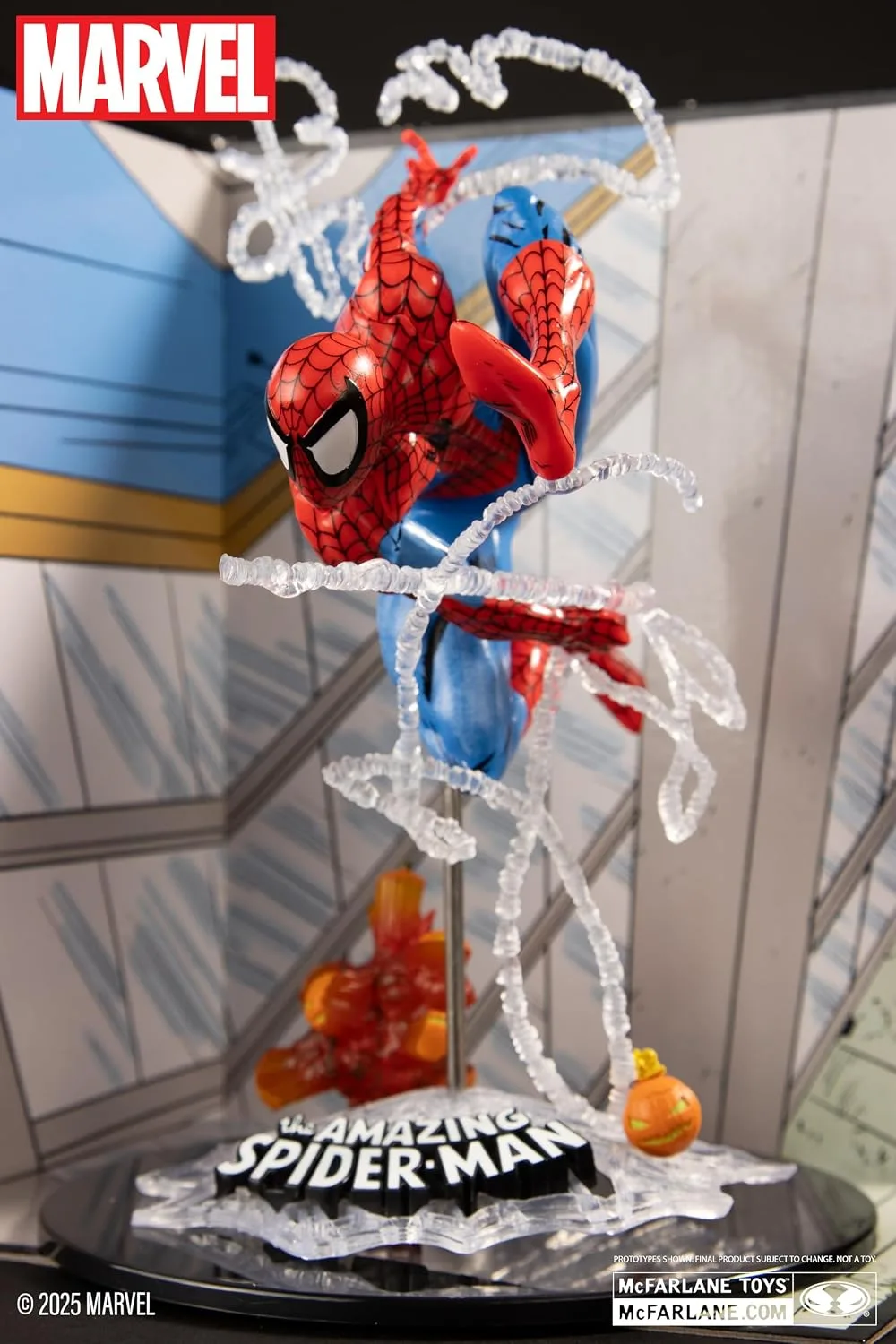McFarlane Toys Marvel Spider-Man Escala 1:10 con Escena (The Amazing Spider-Man #302)