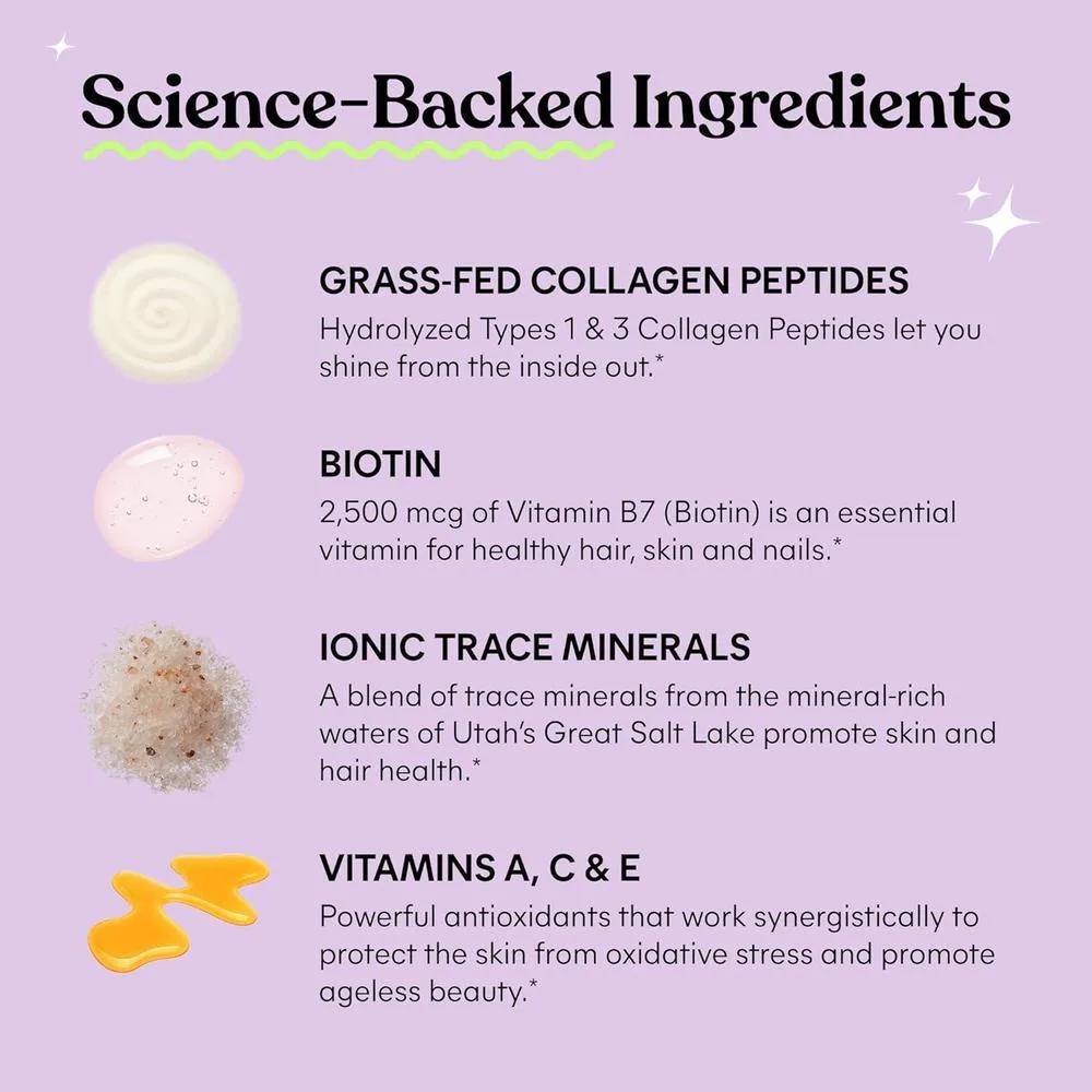 Gomitas con colágeno, biotina, minerales y vitaminas antioxidantes para fortalecer cabello, uñas y piel, sin lácteos ni gluten