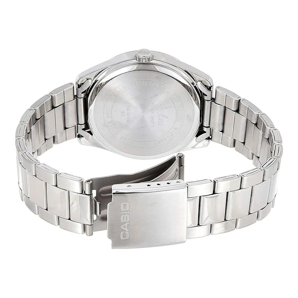 Reloj Casio Quartz para hombres con diseño en acero inoxidable y movimiento de cuarzo preciso, incluye batería