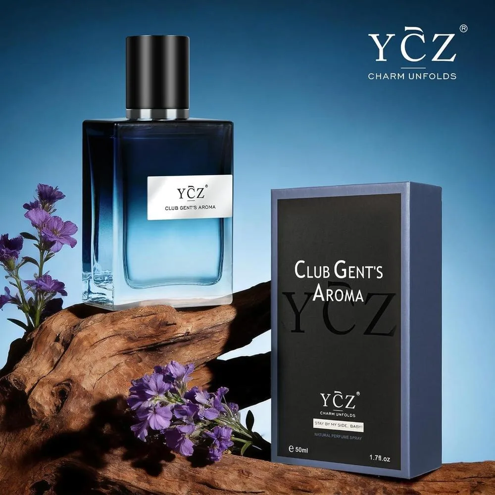 Ycz Club Perfume para hombres, fragancia esencial de larga duración con notas aromáticas amaderadas de aldehído