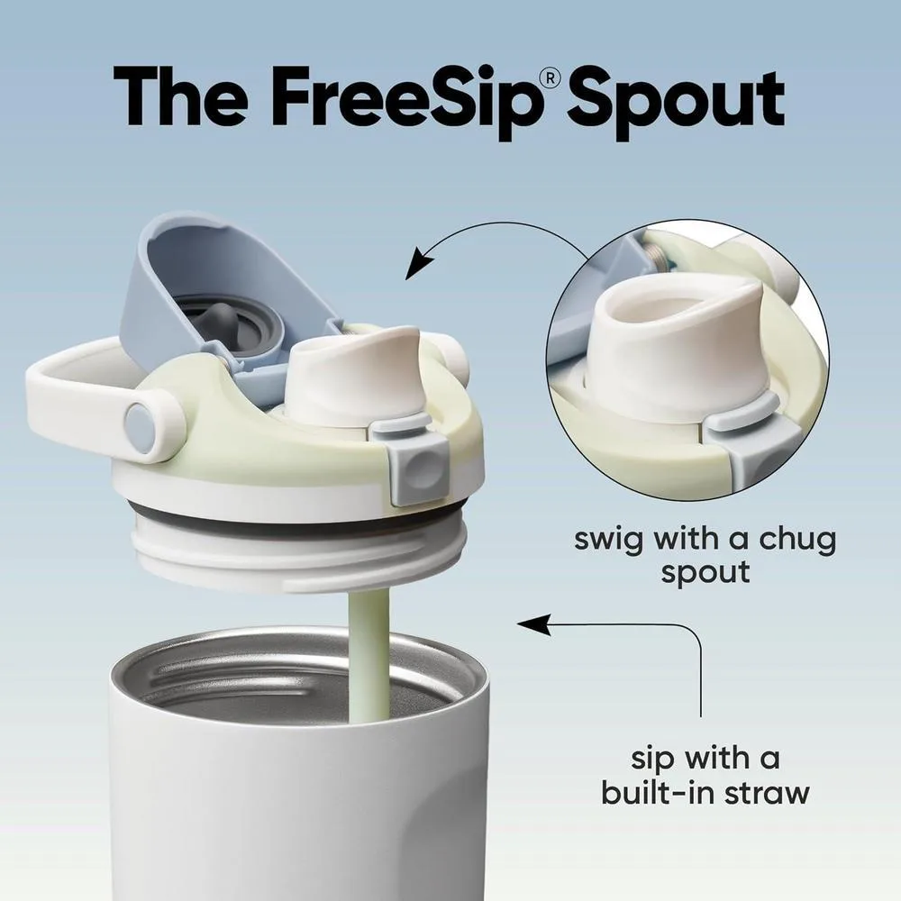 Botella de agua Owala FreeSip Sway aislada de acero inoxidable con boquilla 2 en 1, pajita y asa de transporte, para deportes y viajes