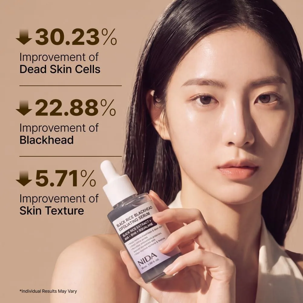 Nida Suero Exfoliante De Arroz Negro 50ml Exfoliante Facial Suave Para Todo Tipo De Piel