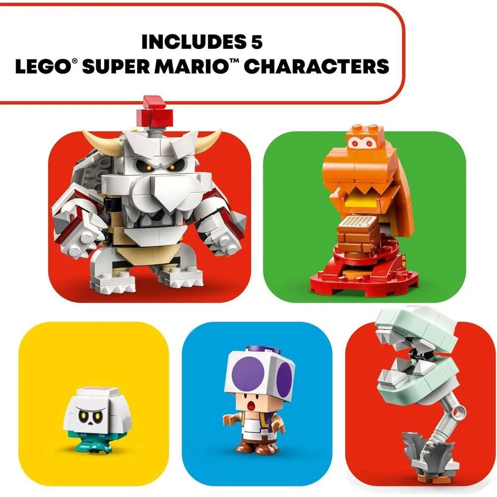 LEGO Super Mario Dry Bowser Castle Battle Set de expansión con Bowser y 4 figuras de Super Mario para niños de 8 años en adelante