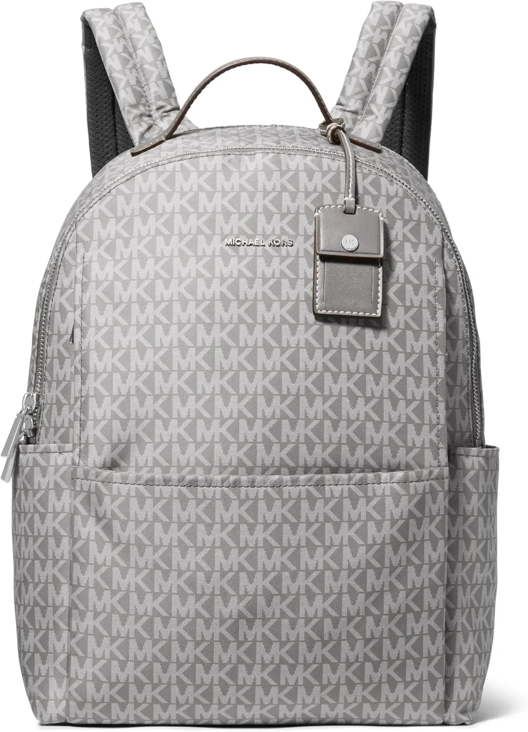 Michael Kors Sable Large Backpack, Silver-Tone Hardware/MK Signature Coated Twill/Storm