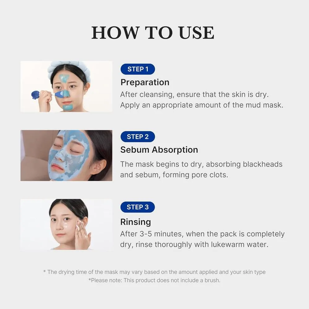Medicube Máscara Facial De Barro Con AHA, BHA, PHA, Enfriamiento Y Ajuste De Poros, Fórmula Coreana De Secado Rápido, 100ml