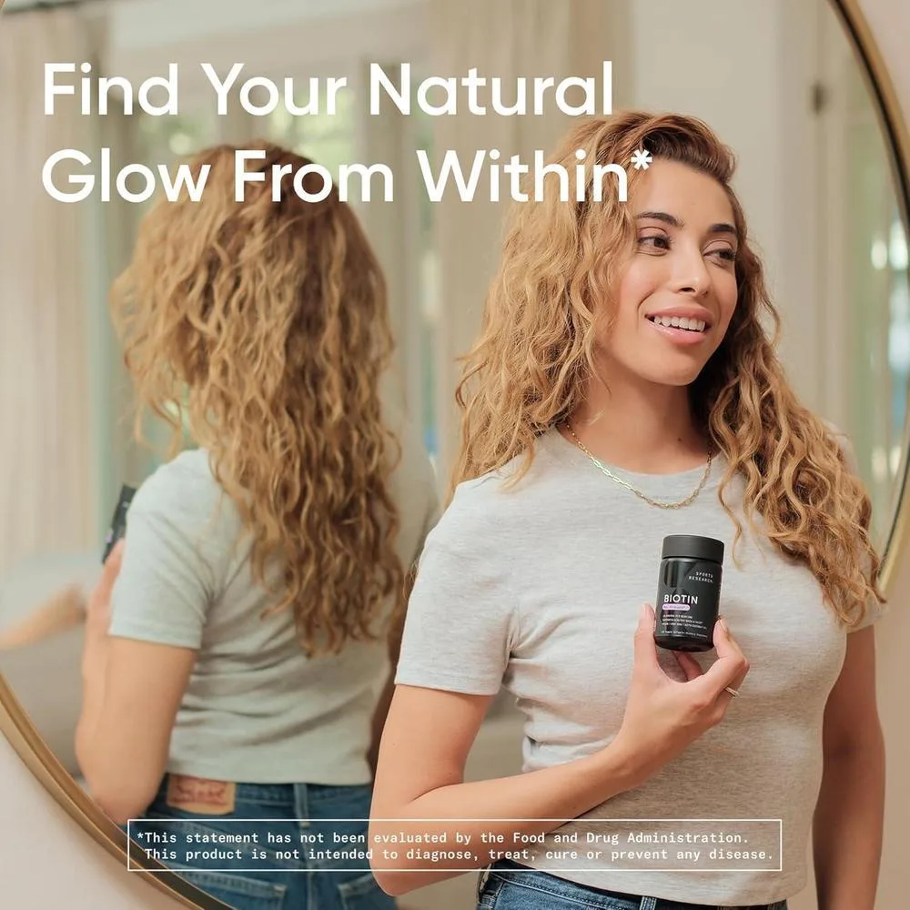 Biotina con aceite de coco para piel y cabello, no transgénicos, sin gluten, 120 minicápsulas vegetarianas