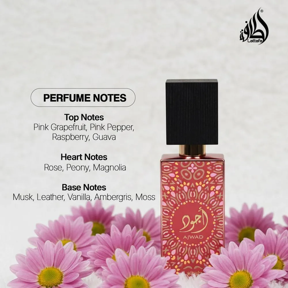 Lattafa Ajwad Pink To Pink Eau de Parfum en espray para mujer, fragancia sofisticada y duradera