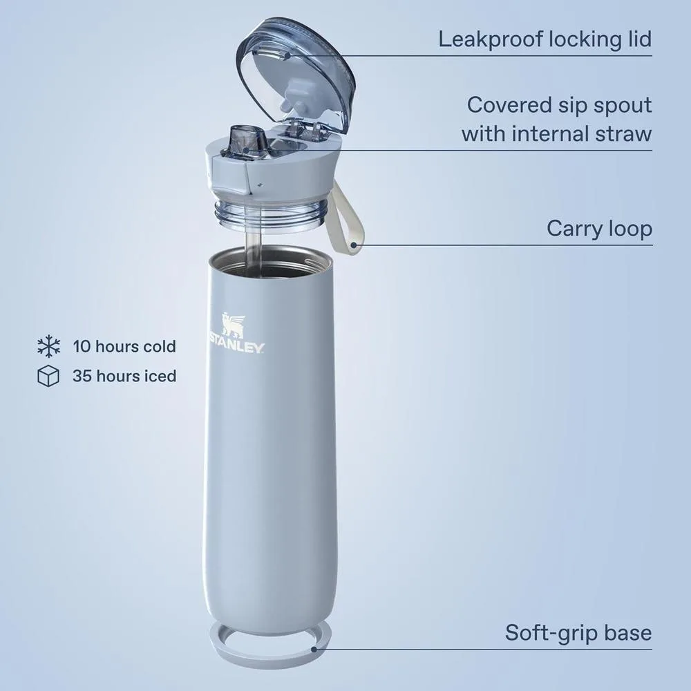 Botella de agua Stanley Flowstate con tapa a prueba de fugas, correa de transporte, acero inoxidable aislado sin BPA