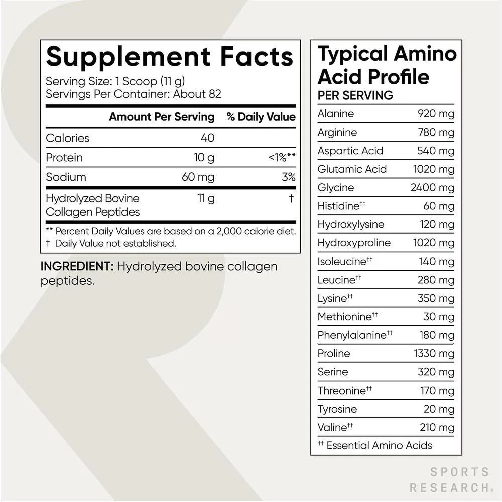 Péptidos de colágeno hidrolizado tipo 1 y 3 para piel, uñas y articulaciones saludables - Sport Research