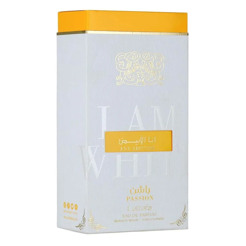 Lattafa Ana Abiyedh Passion Eau de Parfum con aroma a fruta de la pasión y notas florales y de vainilla