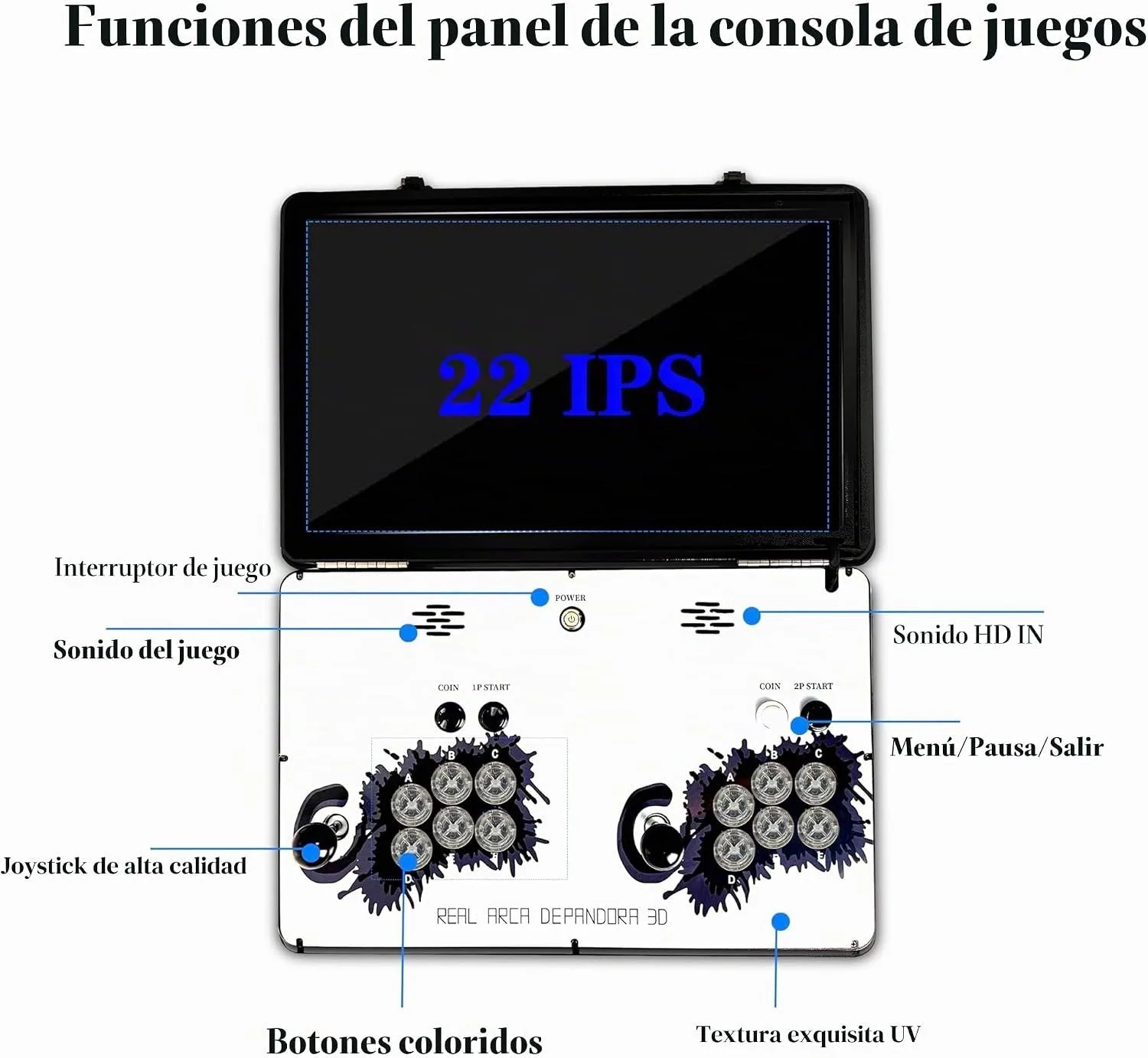 WYGaming Portable 20000 in 1 Metal Box 3D Arcade Game Console, 22 inch Screen