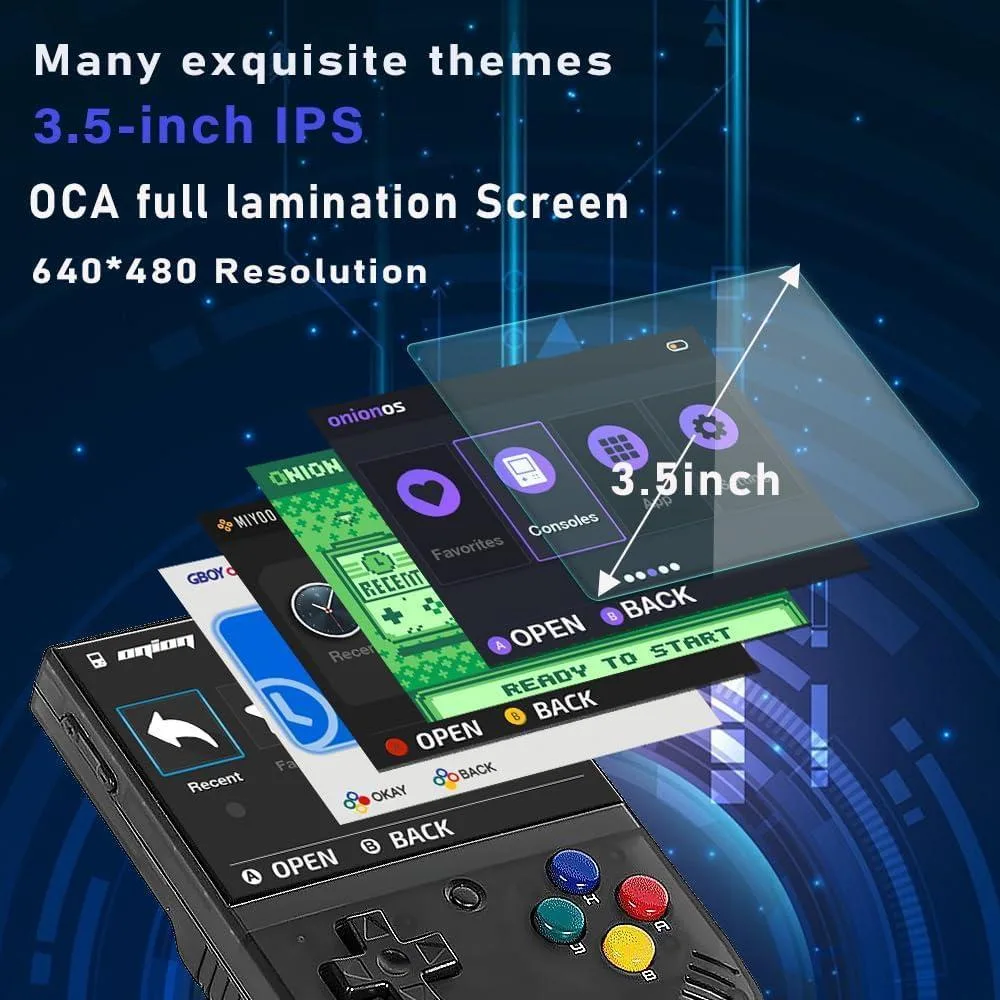 Consola de juego portátil retro Miyoo Mini Plus con estuche, conectividad WiFi y funciones RTC para múltiples juegos