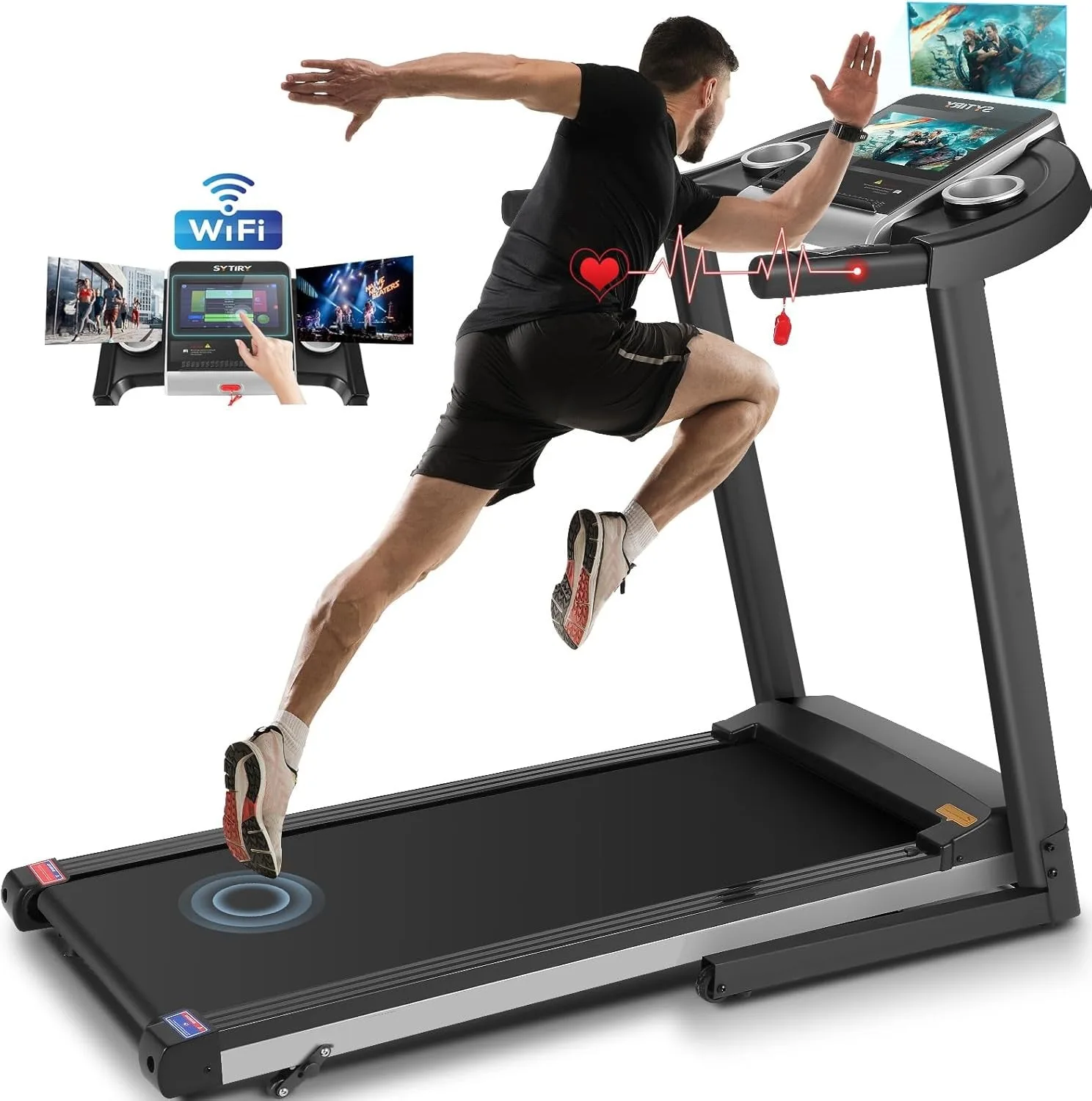 Cintas de correr inclinadas para el hogar con pantalla de TV y WiFi