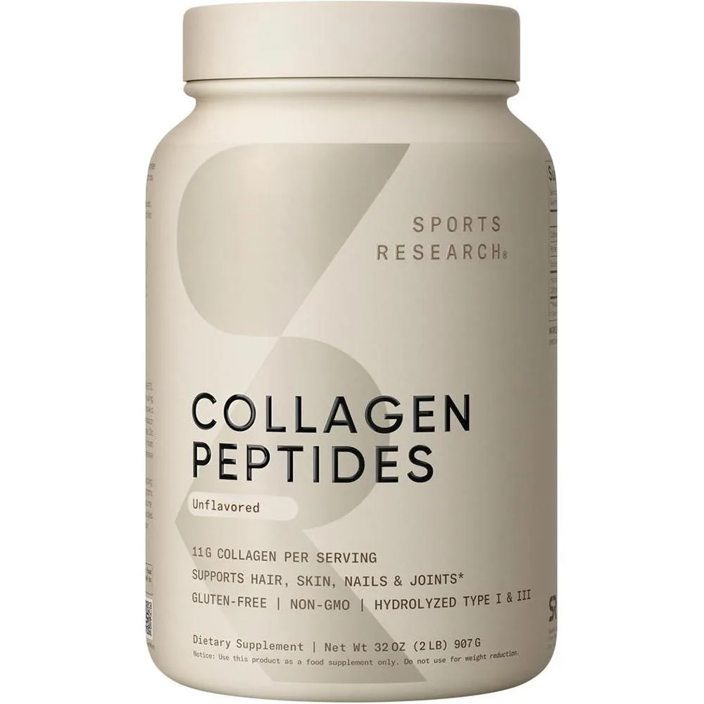 Polvo de Péptidos de Colágeno Sports Research 2lb Sin Sabor