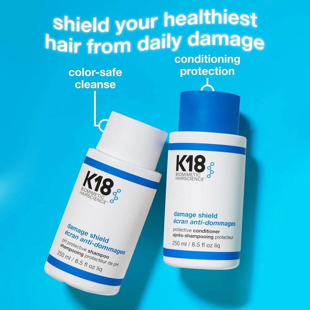 K18 Damage Shield Set: champú y acondicionador, protección para color, reduce encrespamiento y enredos