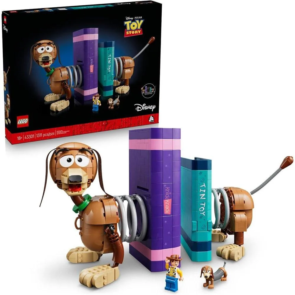 LEGO Disney and Pixar Toy Story Slinky Dog Bookends - Building Set for Adults, Ages 18+ - Disney Gifts for Fans - Bedroom, Shelf or Office Decor - 43301
