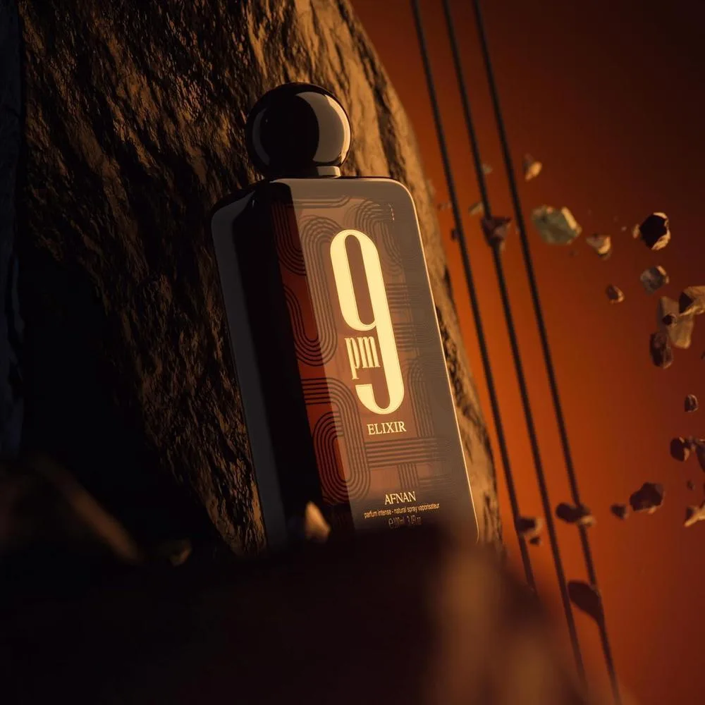 Afnan 9 PM Elixir Unisex Extrait de Parfum de larga duración con fragancia cálida picante para uso nocturno