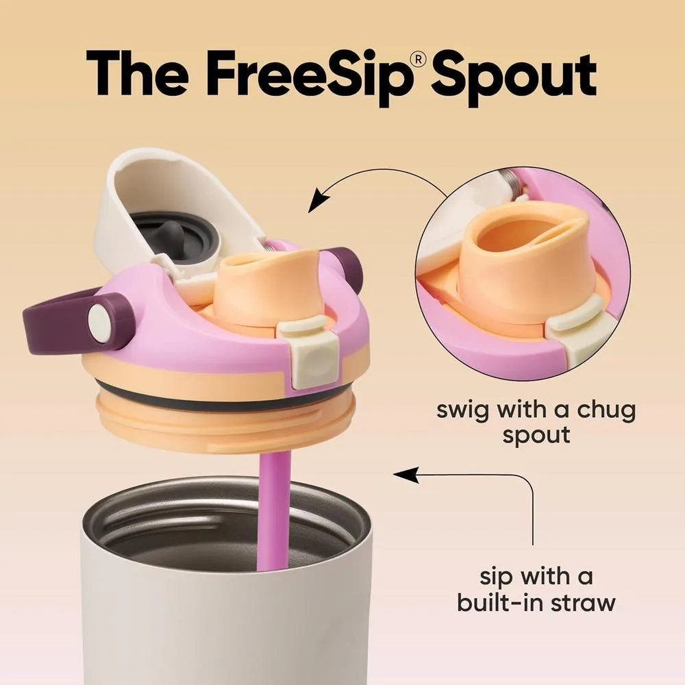 Botella de agua Owala FreeSip Sway de acero inoxidable aislada con pico de dos vías y pajita integrada, ideal para deportes y viajes