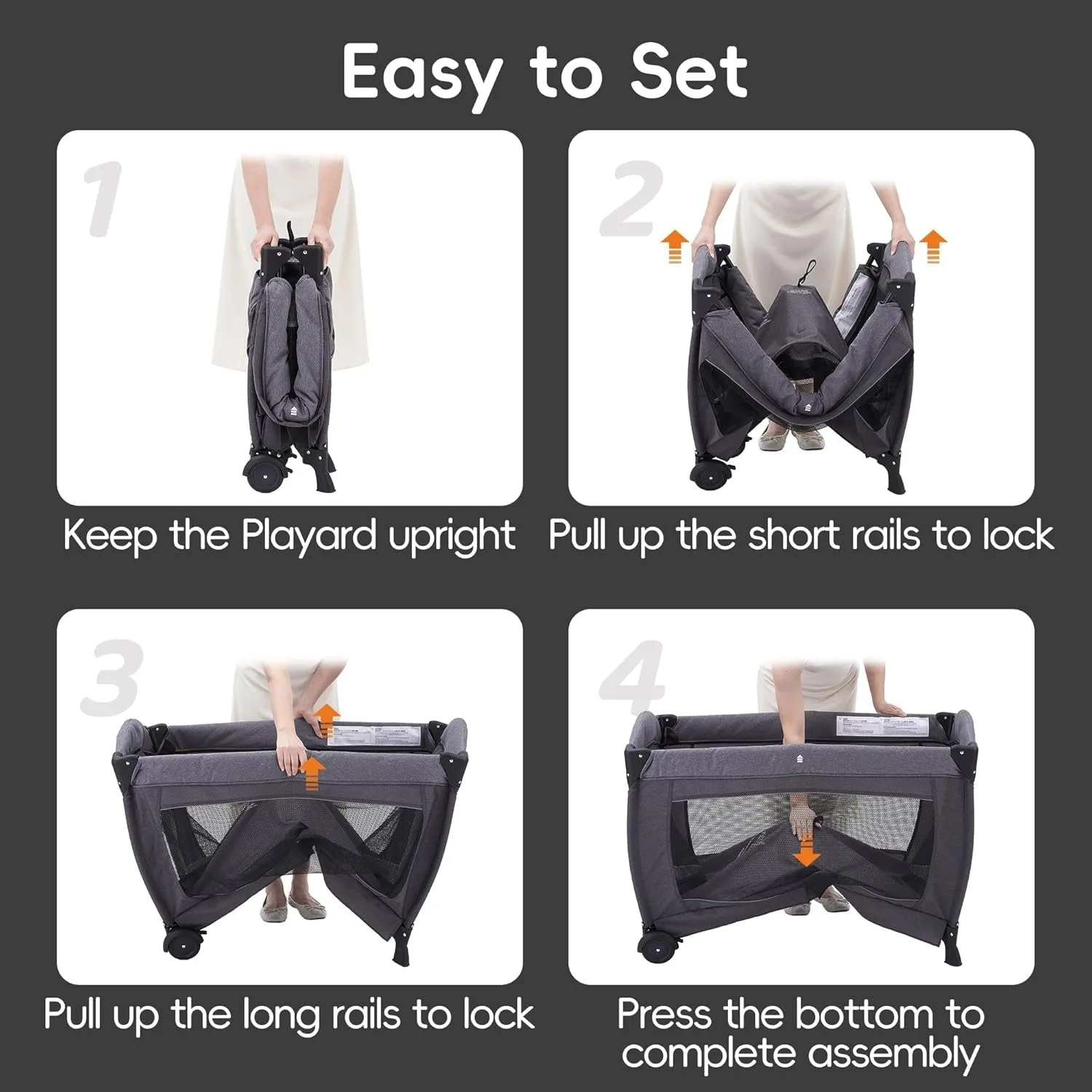 Pamo babe Pack and Play 4-in-1 Baby Playard with Bassinet & Changing Table