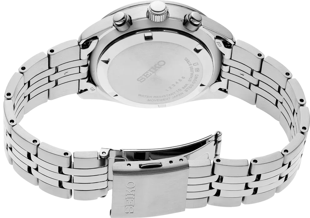 Seiko Motorsports Chronograph Quartz Silver Dial Watch SSB425P1 41.5mm miniatura 3