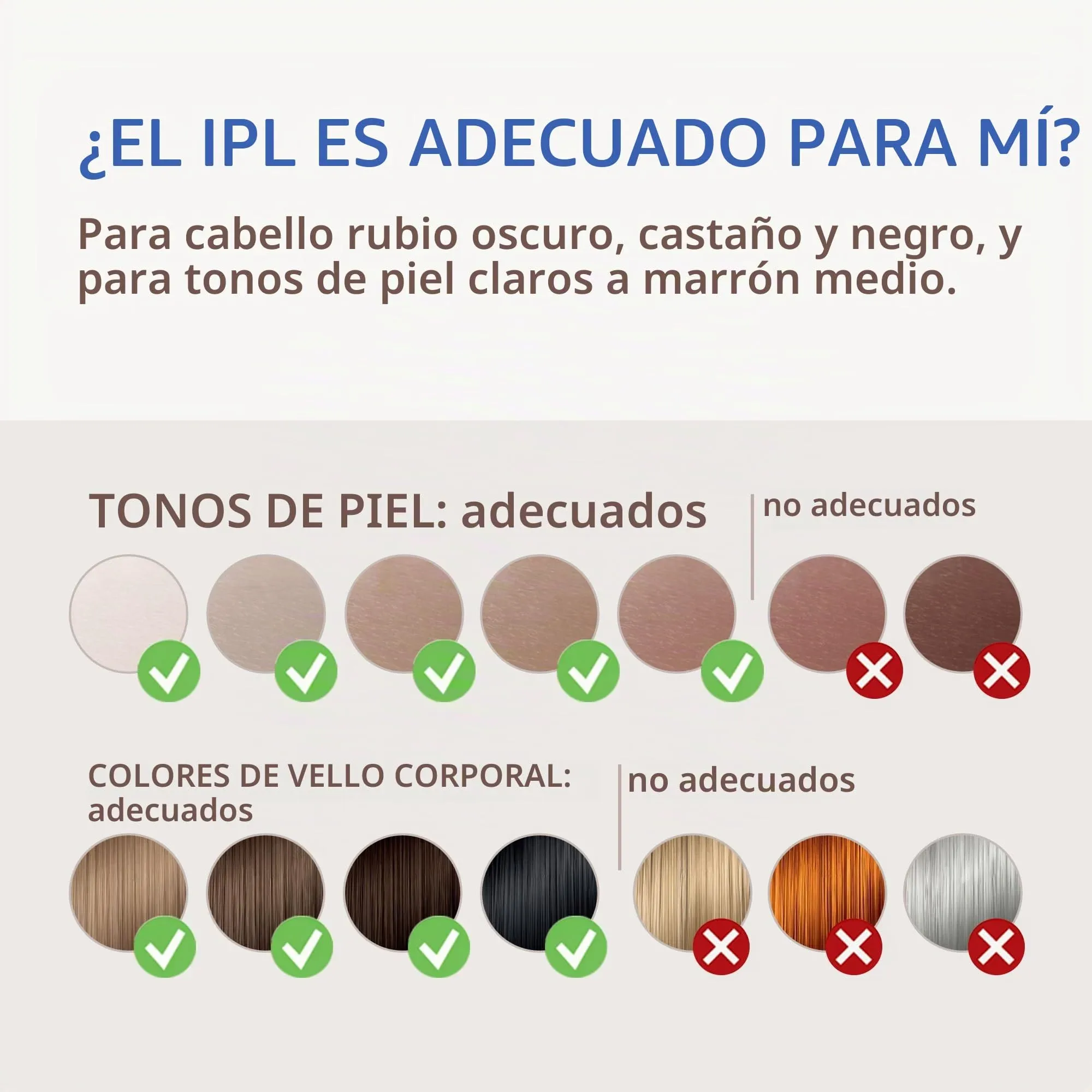 Funciona mejor con vello oscuro