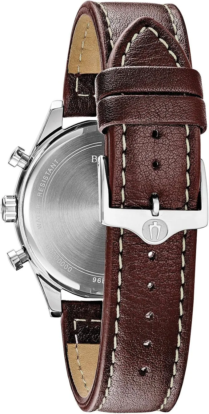 Bulova Classic Chronograph Brown Leather Strap 41mm 96B301 miniatura 2