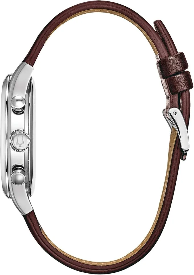 Bulova Classic Chronograph Brown Leather Strap 41mm 96B301 miniatura 3