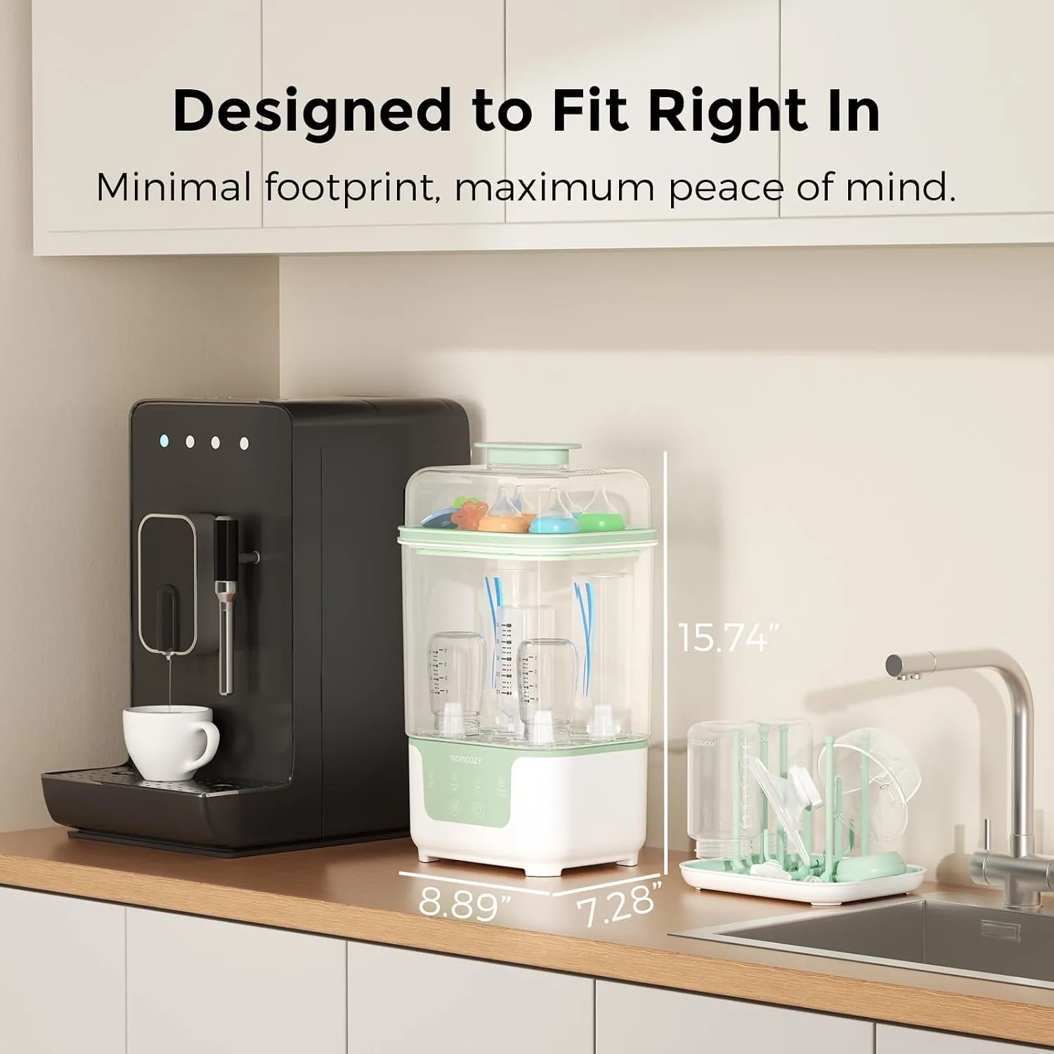 Momcozy Esterilizador y secador de biberones compacto modular 4 en 1 miniatura 3